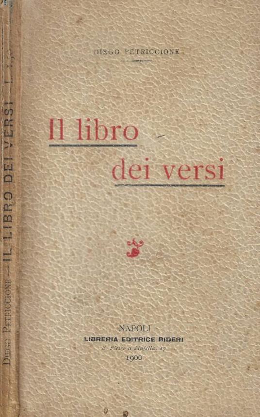 Il libro dei versi - copertina