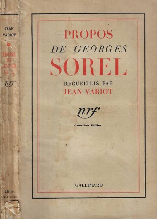 Propos de Georges Sorel - copertina