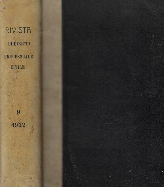 Rivista di diritto processuale civile vol. IX Anno 1932 - copertina