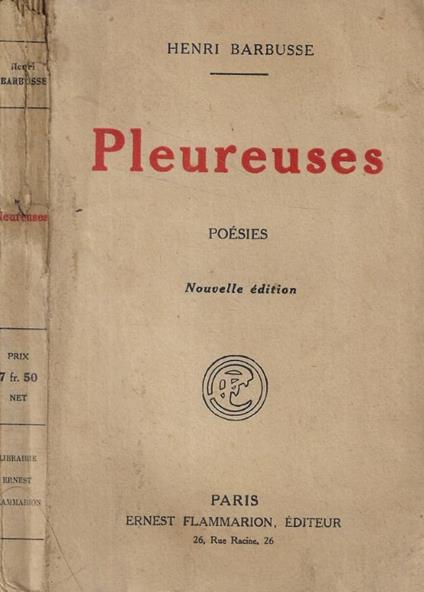 Pleureuses - Henri Barbusse - copertina