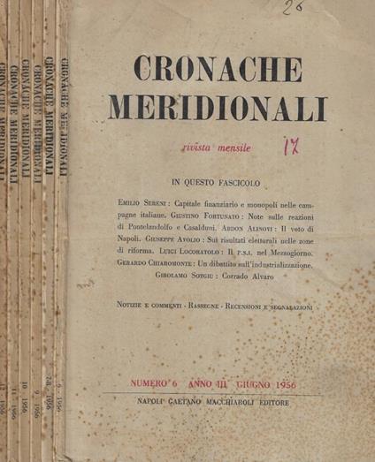 Cronache meridionali dal n. 6 al n. 12 Anno 1956 - copertina