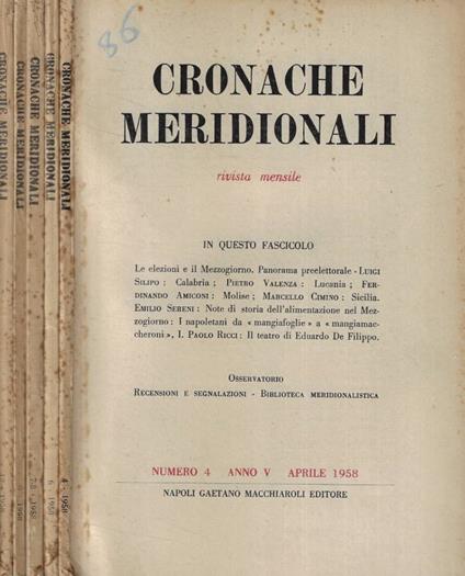 Cronache meridionali n. 4-6-7/8-9-12 Anno 1958 - copertina