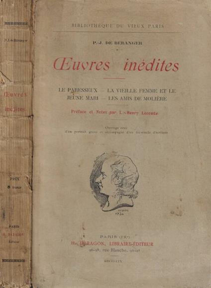 Oeuvres inédites - copertina
