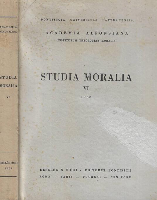 Studia moralia VI 1968 - copertina