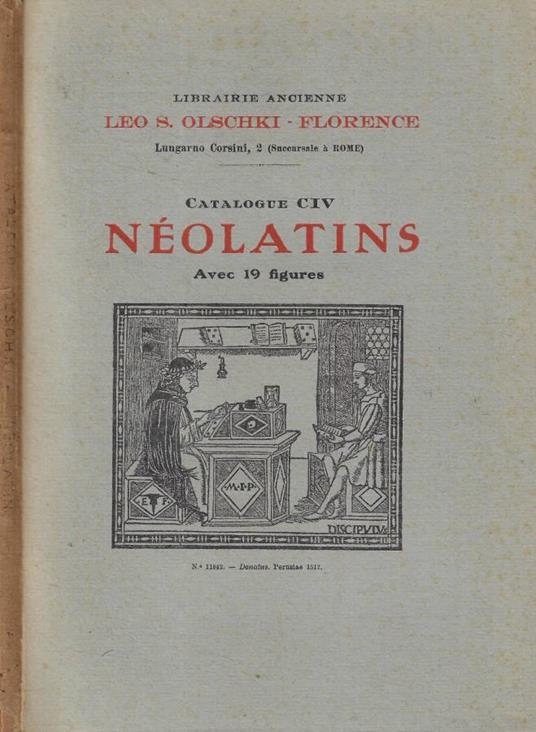 Néolatins Catalogue CIV - copertina