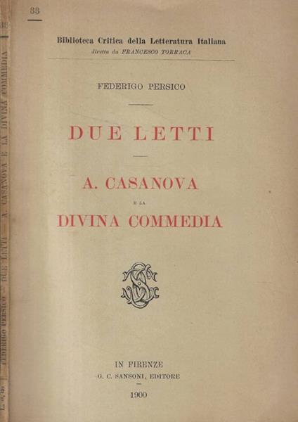 Due letti- A. Casanova e la commedia - copertina