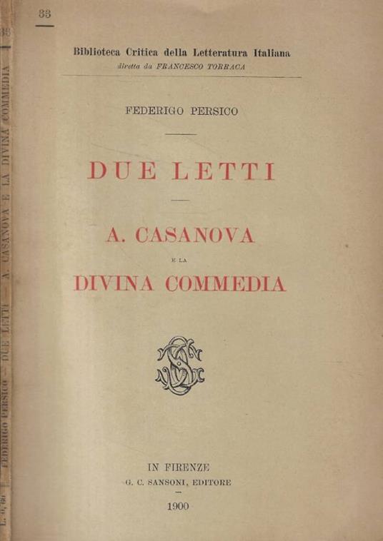 Due letti- A. Casanova e la commedia - copertina