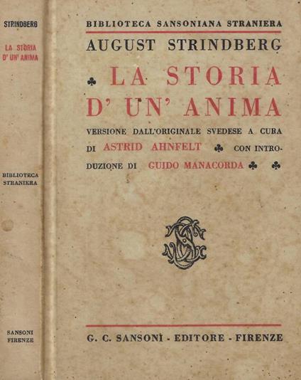La storia d'un' anima - August Strindberg - copertina