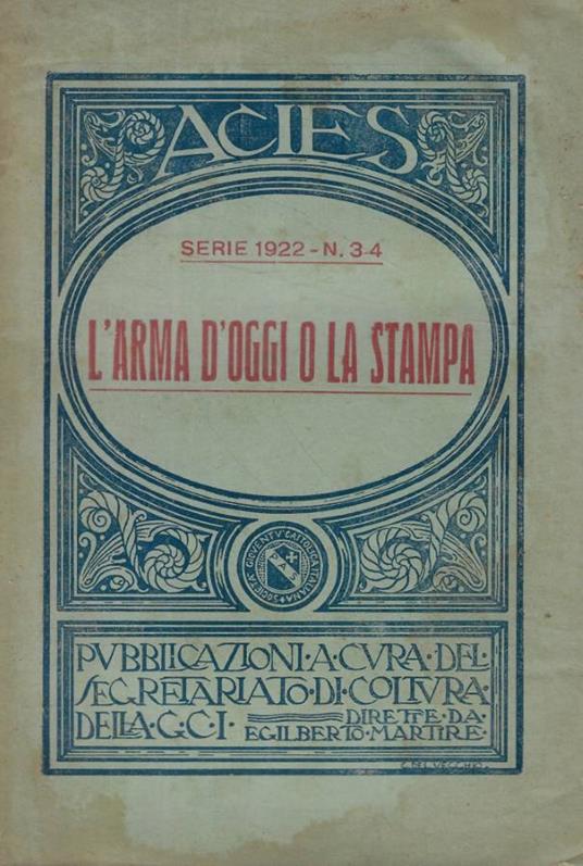 L'arma d'oggi o la stampa - copertina