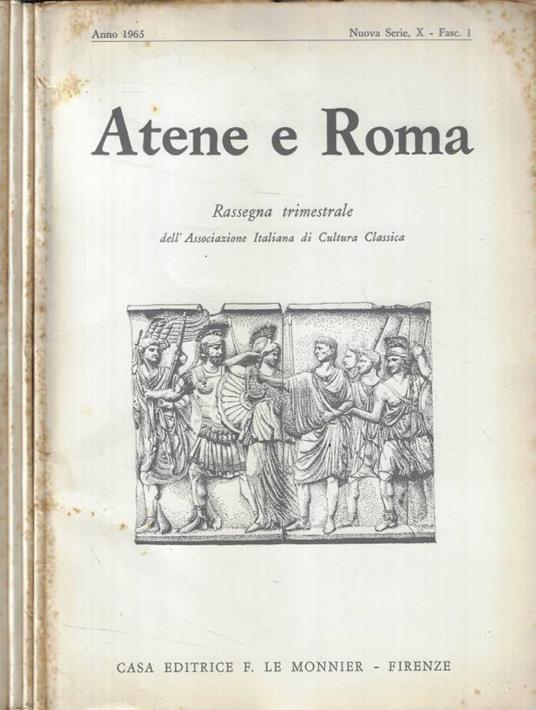 Atene e Roma n. 1-2-3 Anno 1965 - copertina