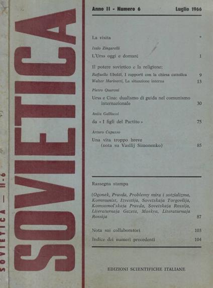 Sovietica n. 6 Anno 1966 - copertina
