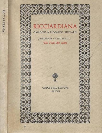 Ricciardiana - copertina