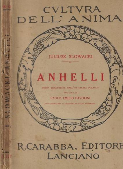 Anhelli - Juliusz Slowacki - copertina