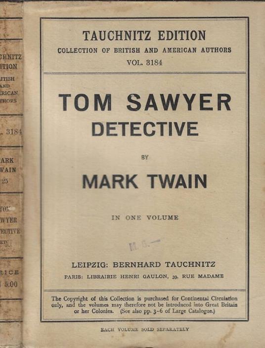 Tom Sawyer detective - Mark Twain - copertina