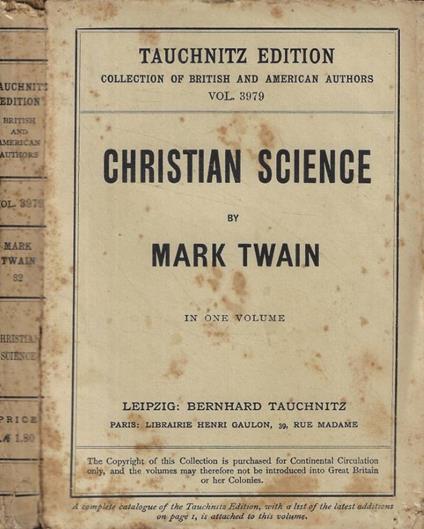 Christian Science - Mark Twain - copertina