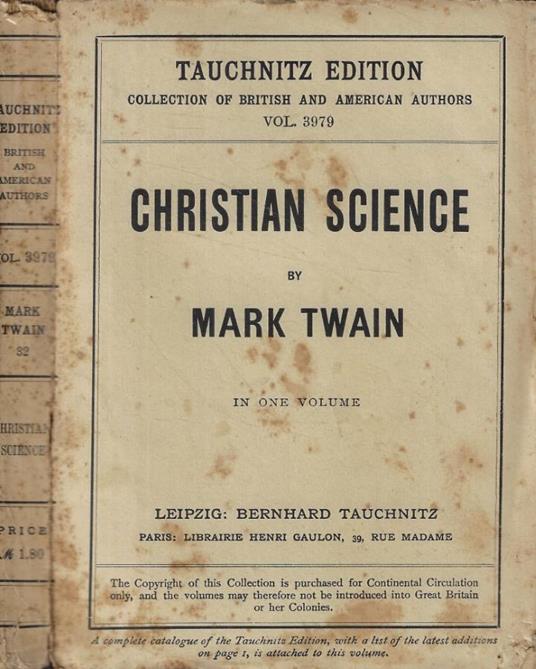 Christian Science - Mark Twain - copertina