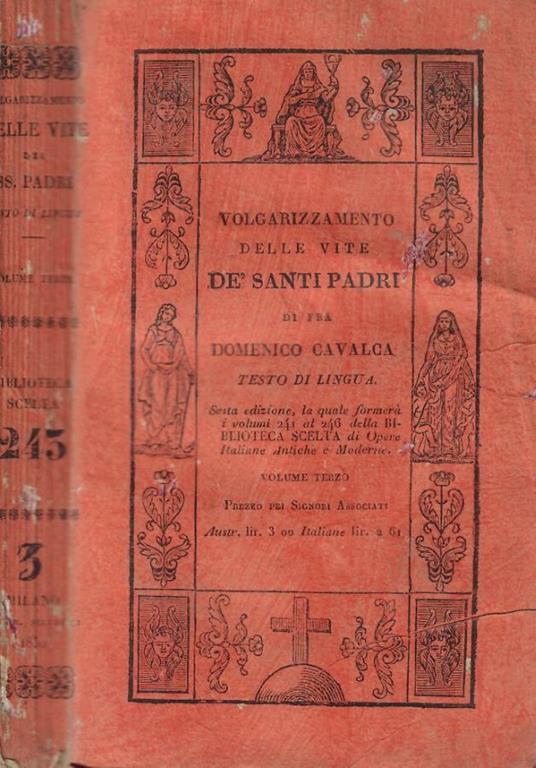 Volgarizzamento delle vite de 'SS. Padri Tomo III - copertina