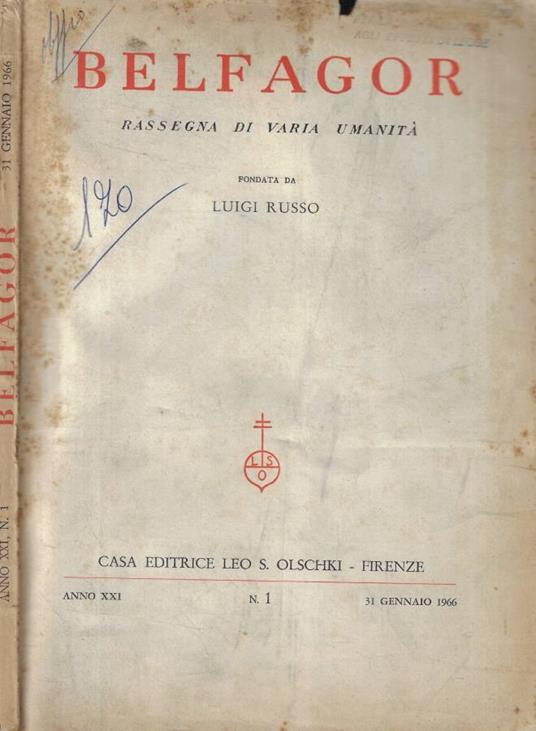 Belfagor n. 1 Anno 1966 - copertina