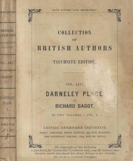 Darneley Place Vol. I - copertina