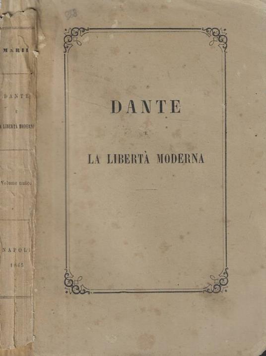 Dante e la libertà moderna - copertina