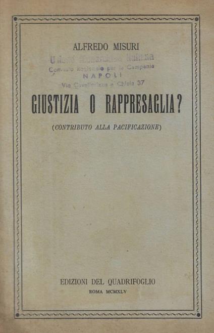 Giustizia o rappresaglia? - copertina