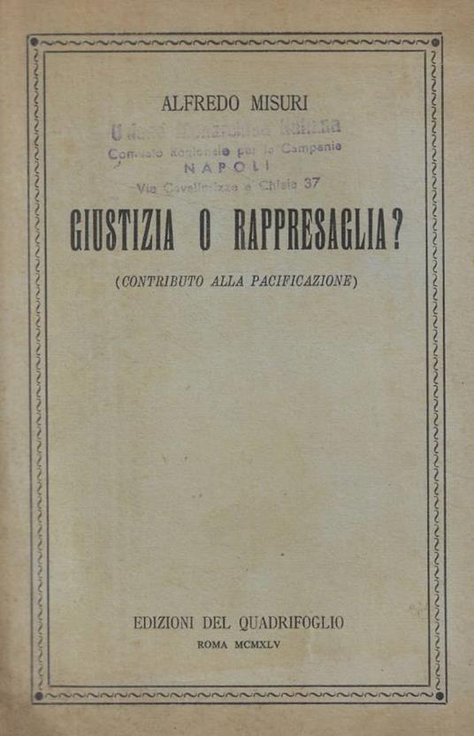 Giustizia o rappresaglia? - copertina