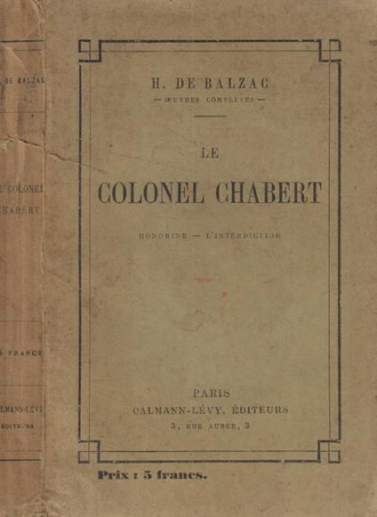 Le colonel Chabert - copertina