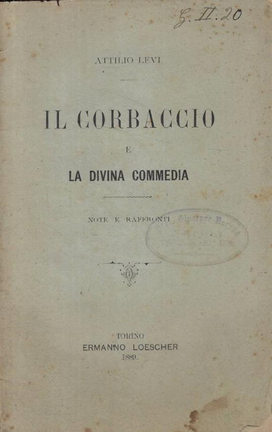 Il Corbaccio e la Divina Commedia - copertina