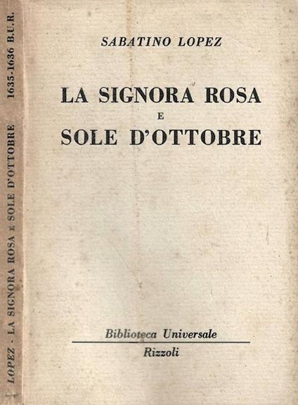 La signora Rosa e Sole d'ottobre - copertina