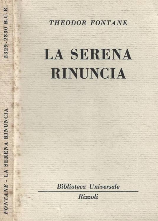 La serena rinuncia - Theodor Fontane - copertina