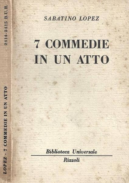 7 commedie in un atto - copertina