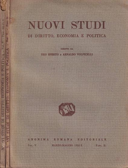 Nuovi Studi, vol. V, Fasc. II-V, 1932 - copertina