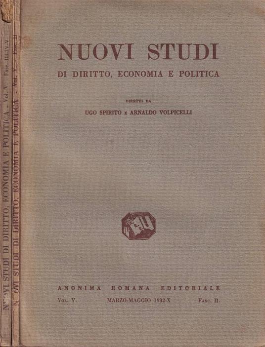 Nuovi Studi, vol. V, Fasc. II-V, 1932 - copertina