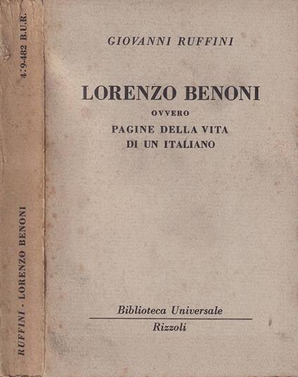 Lorenzo Benoni - Giovanni Ruffini - copertina