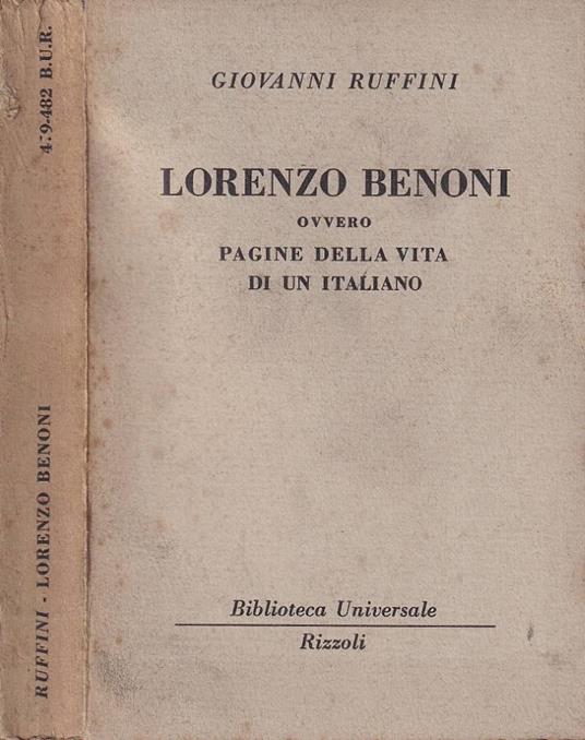 Lorenzo Benoni - Giovanni Ruffini - copertina