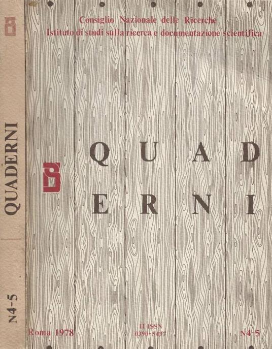 Quaderni ISRDS. N. 4-5 - copertina