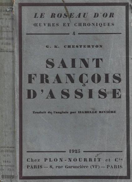 Saint Francois d'Assise - copertina