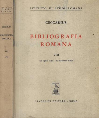 Bibliografia romana VIII - copertina