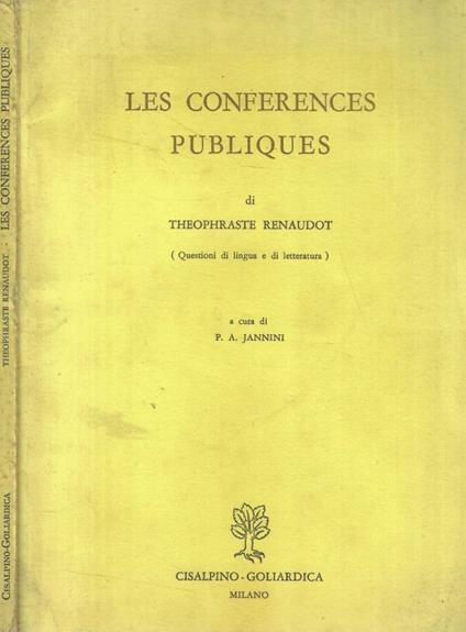 Les conferences publiques - copertina