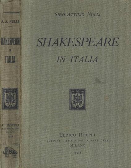 Shakespeare in Italia - copertina