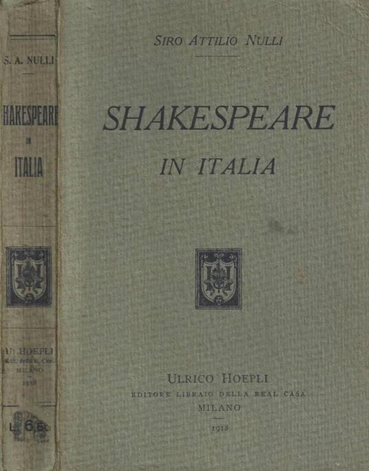 Shakespeare in Italia - copertina