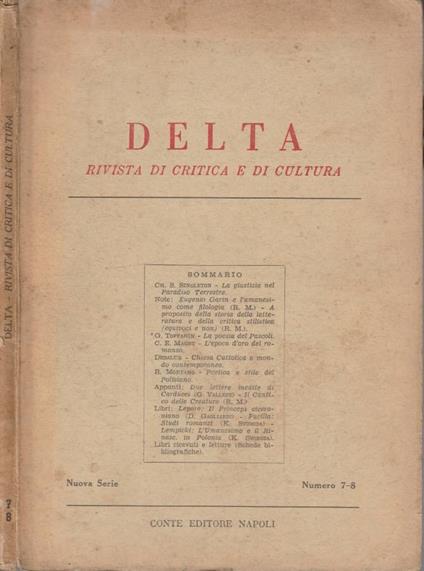 Delta n 7-8, anno 1955, nuova serie - copertina