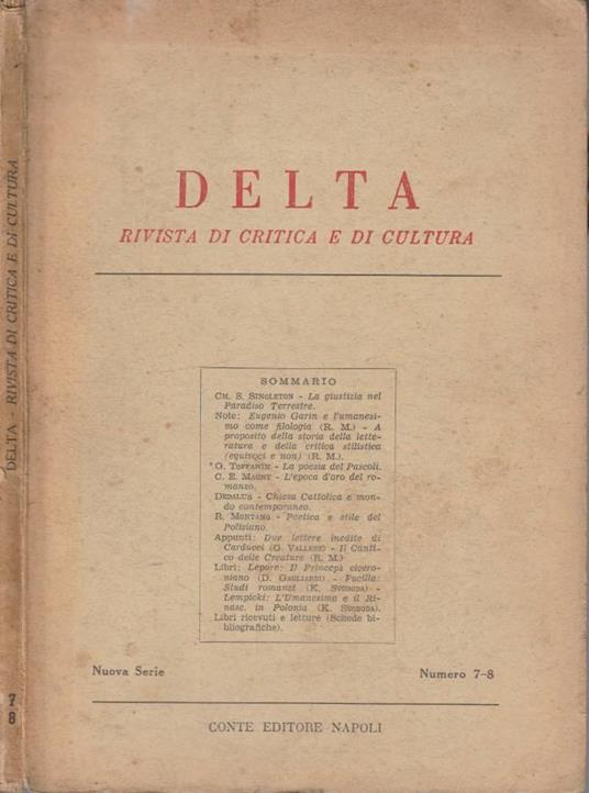 Delta n 7-8, anno 1955, nuova serie - copertina