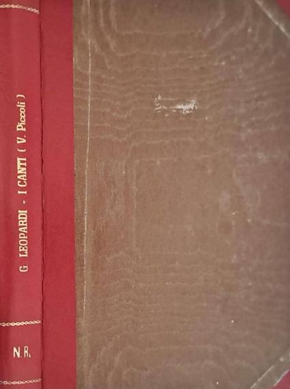 I canti - Giacomo Leopardi - copertina