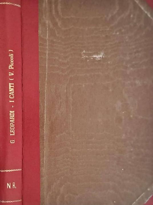 I canti - Giacomo Leopardi - copertina