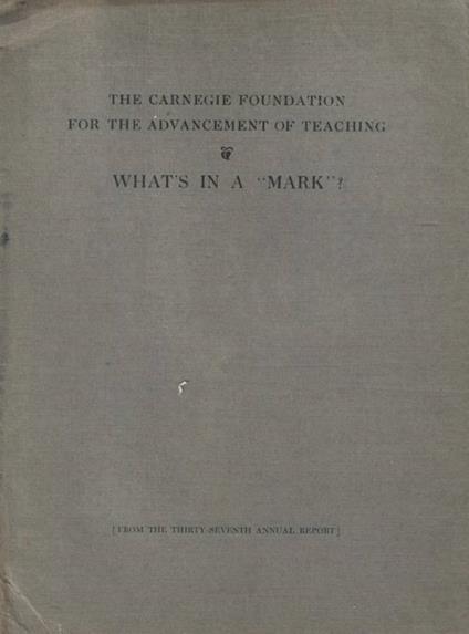 What's in a "Mark - copertina