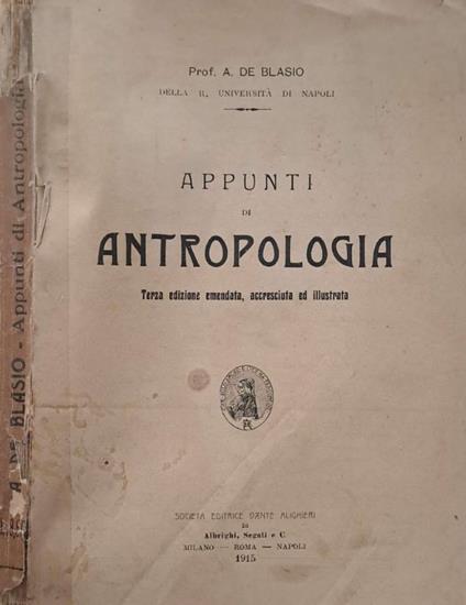 Appunti di antropologia - copertina