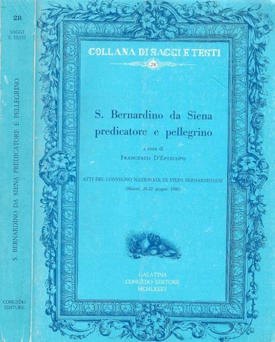 S. Bernardino da Siena predicatore e pellegrino - copertina