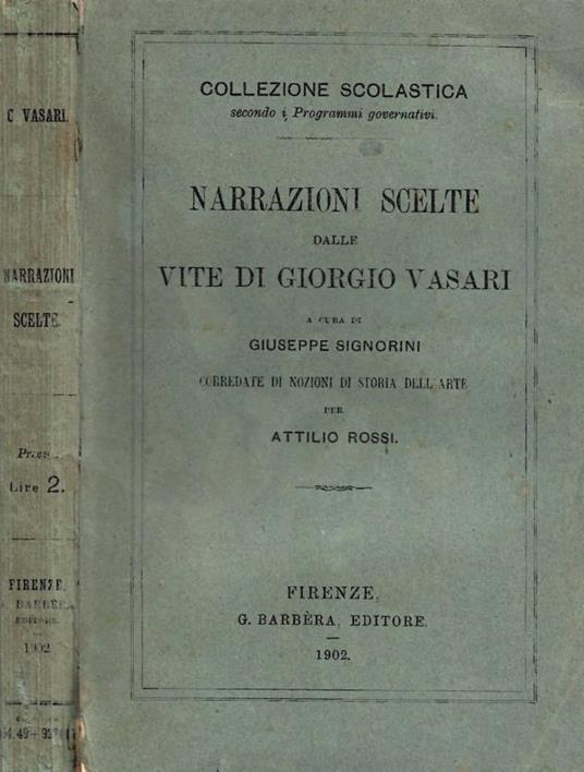 Narrazioni scelte dalle vite di Giorgio Vasari - copertina