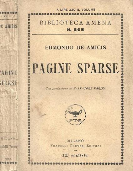Pagine sparse - Edmondo De Amicis - copertina